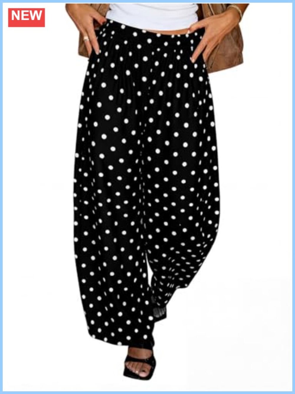 Wide Leg Palazzo Pants with Pockets High Elastic Waist